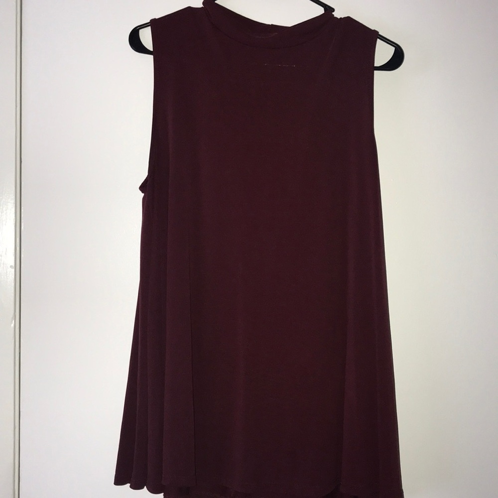 Burgundy high neck top